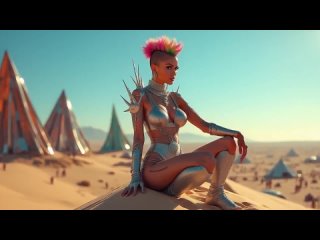 artificial intelligence-burning man in the desert